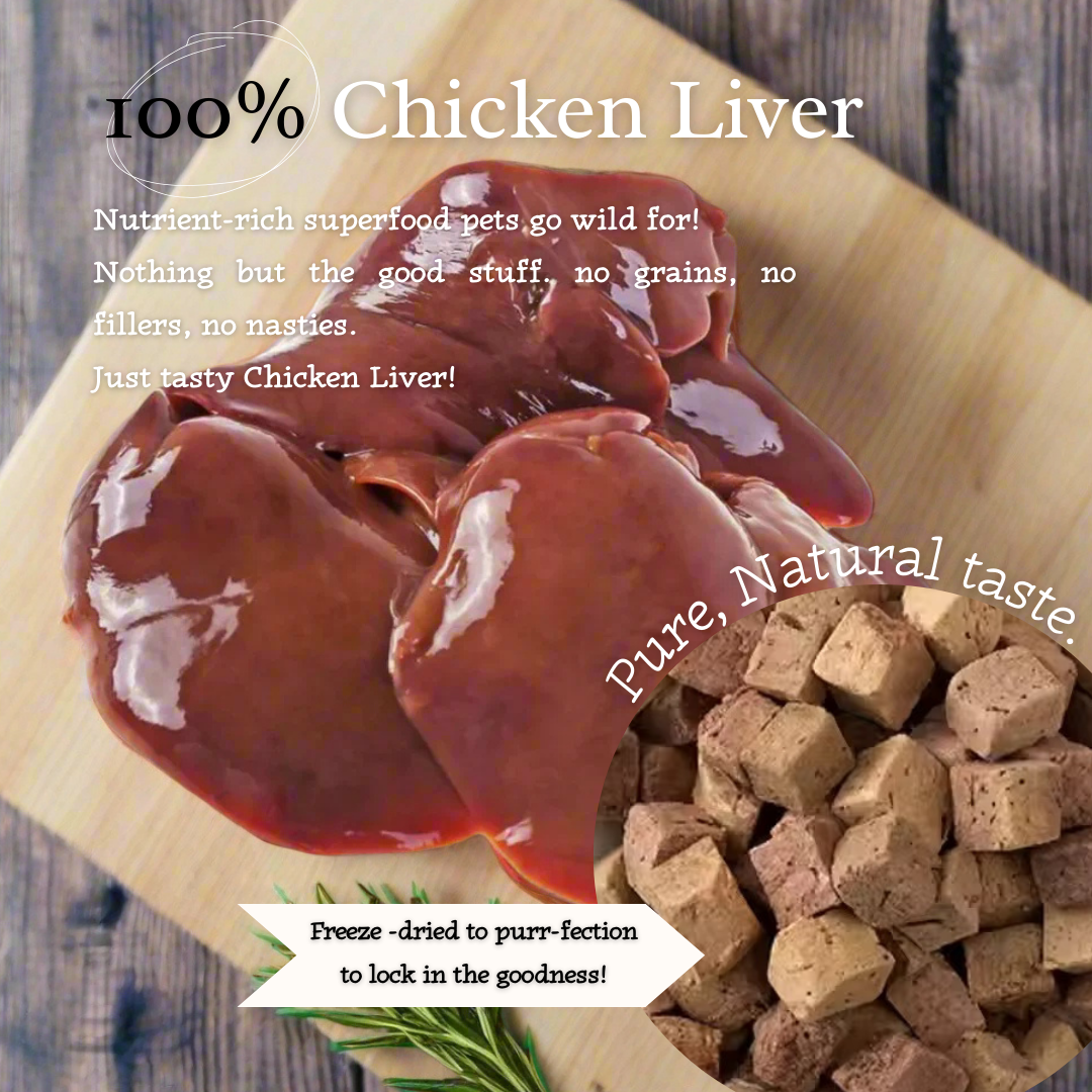 "Liver Rush" 100% Freeze-Dried Chicken Liver- 50g Pouch - 95noo5