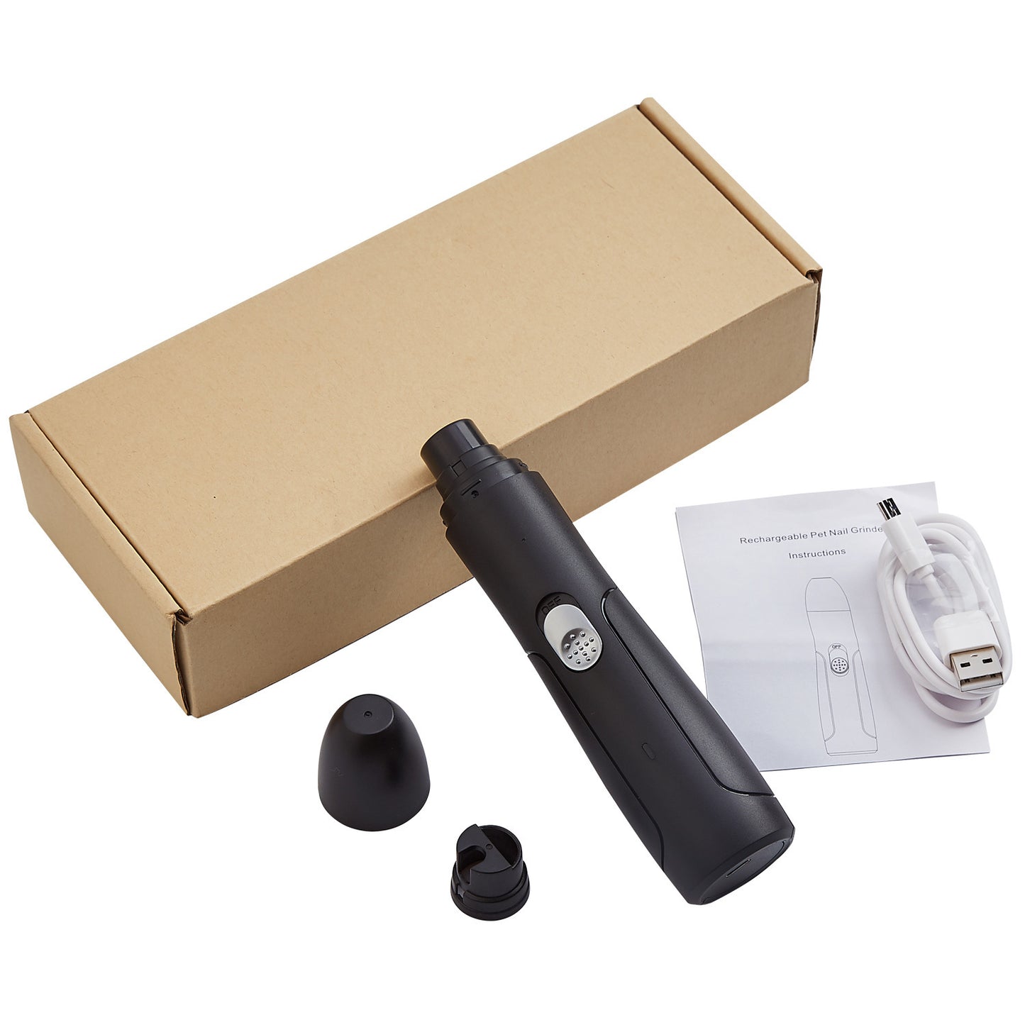USB Rechargeable Pet Nail Grinder – Quiet Electric Dog & Cat Clipper - 95noo5