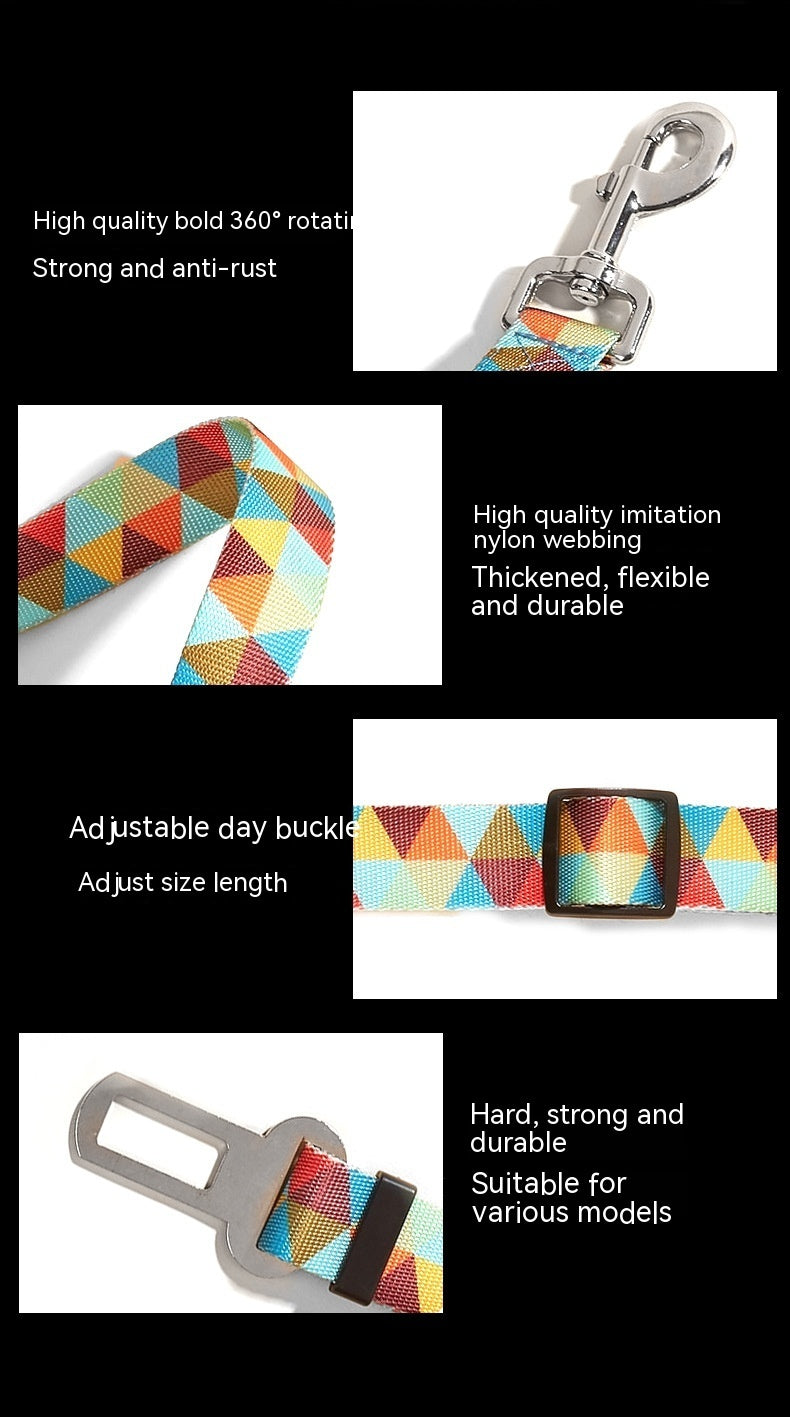New Printed Pet Car Seat Belt Dog Hand Holding Rope Nylon Car Pet Supplies - 95noo5