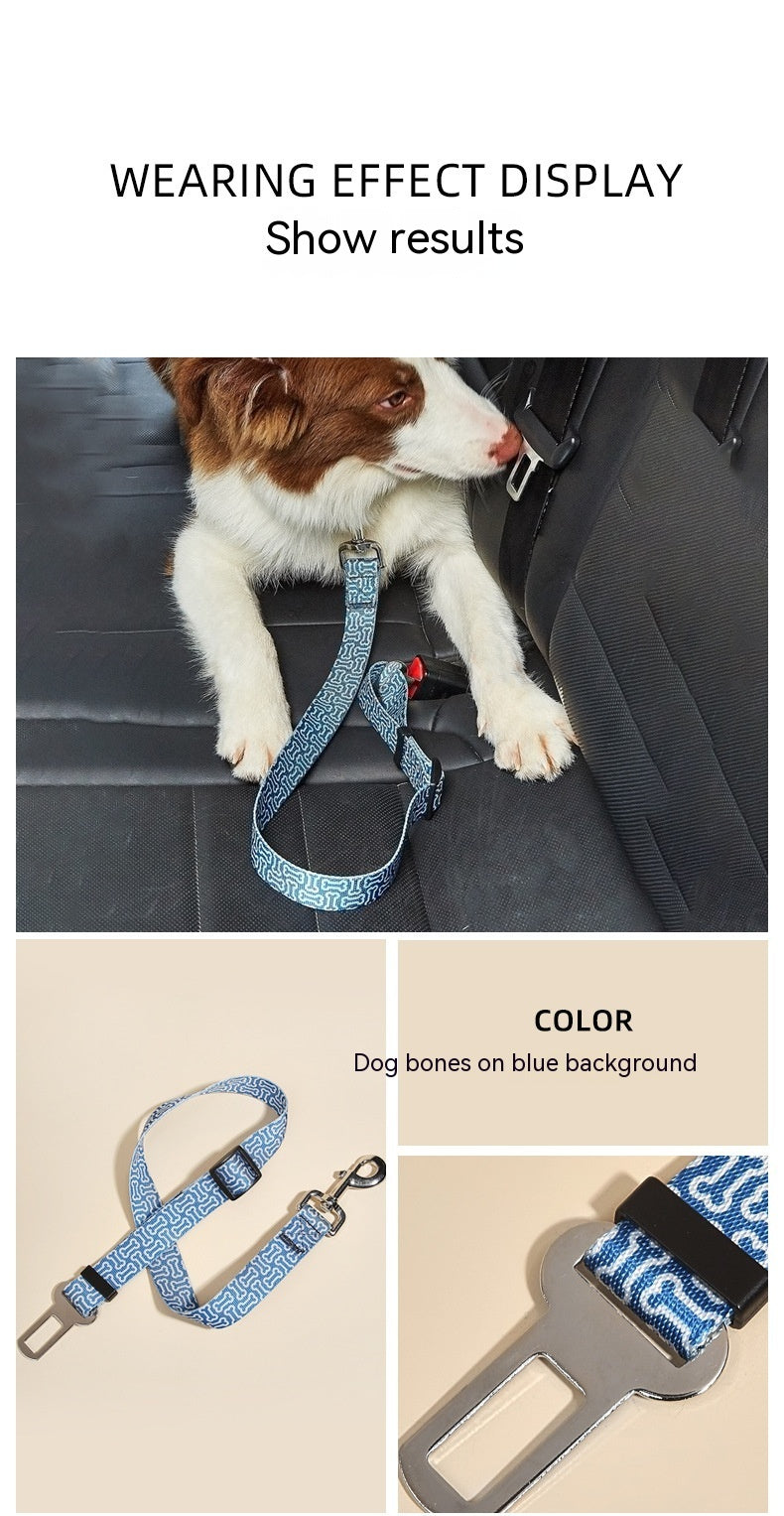 New Printed Pet Car Seat Belt Dog Hand Holding Rope Nylon Car Pet Supplies - 95noo5