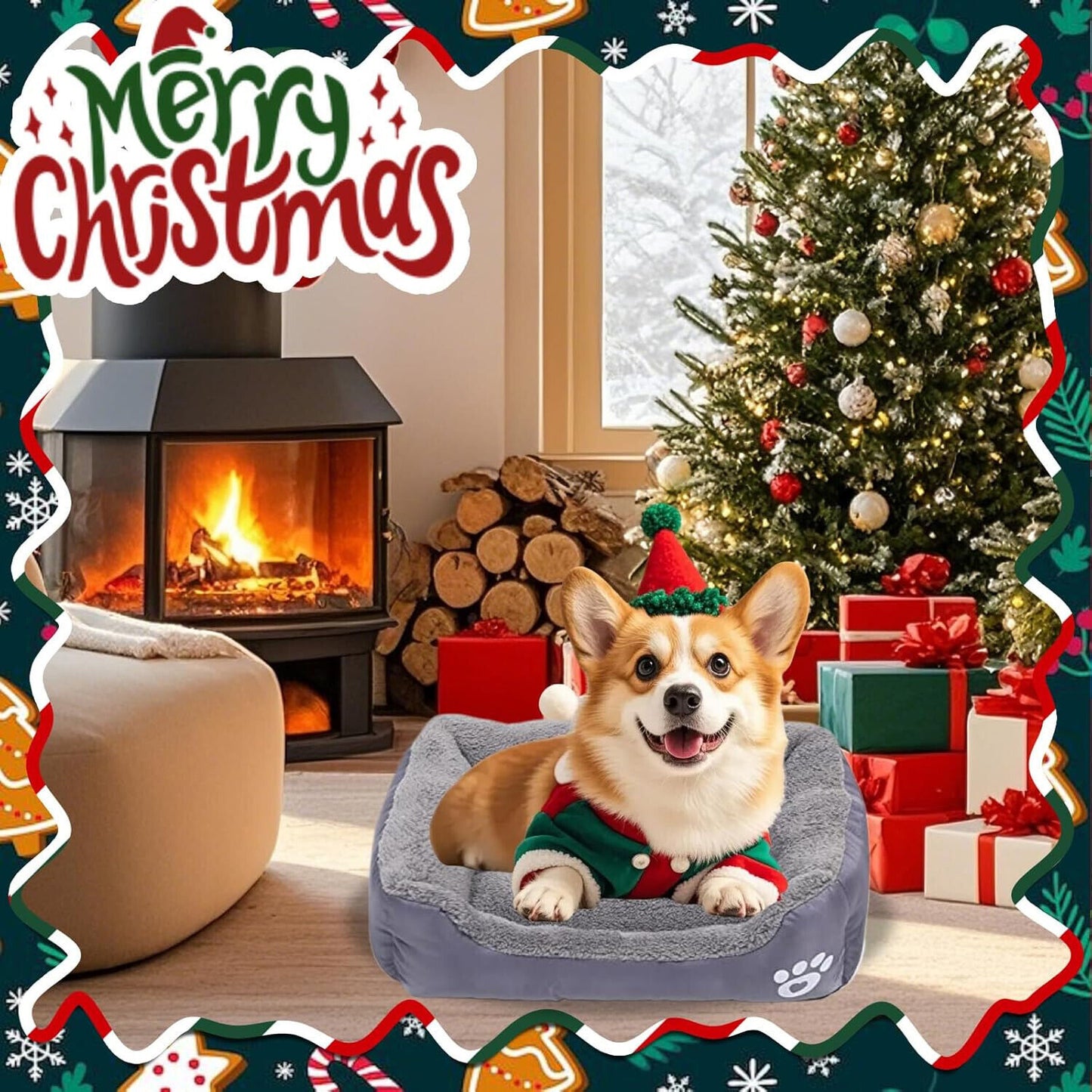 Pet Dog Bed Cat Beds Luxury Soft Washable Puppy Cushion Warm Pet Basket- 90 70CM - 95noo5