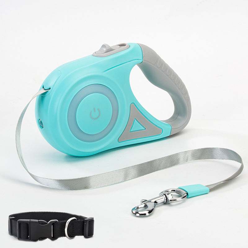 Dog Leash Retractable Leash And Dog Collar Spotlight Automatic Pet Dog Cat Traction Rope For Small Medium Dogs Pet Product - 95noo5