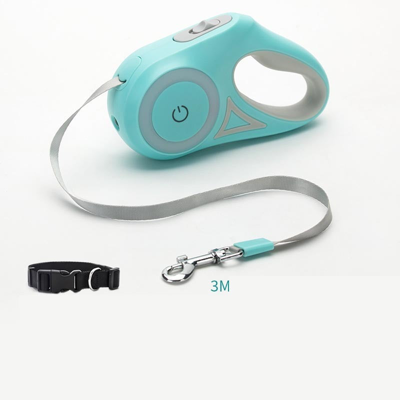 Dog Leash Retractable Leash And Dog Collar Spotlight Automatic Pet Dog Cat Traction Rope For Small Medium Dogs Pet Product - 95noo5