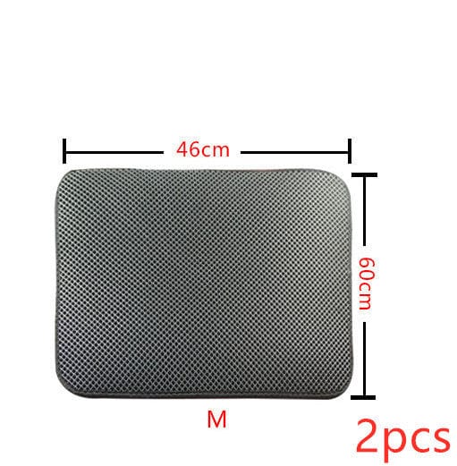Double Layer Litter Cat Bed Pads Pet Cat Litter Mat Trapping Pets Litter Box Mat Pet Product Bed For Cats House Clean Mat - 95noo5