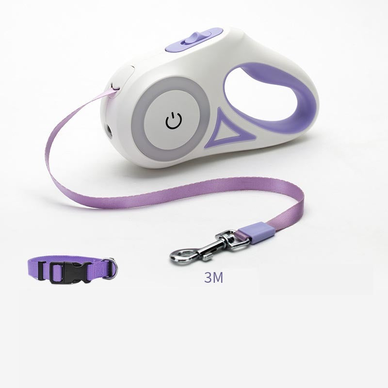Dog Leash Retractable Leash And Dog Collar Spotlight Automatic Pet Dog Cat Traction Rope For Small Medium Dogs Pet Product - 95noo5