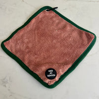 Mini Dog Towel + Clip, Dusty Pink & Green - 95noo5