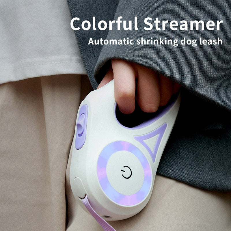 Dog Leash Retractable Leash And Dog Collar Spotlight Automatic Pet Dog Cat Traction Rope For Small Medium Dogs Pet Product - 95noo5