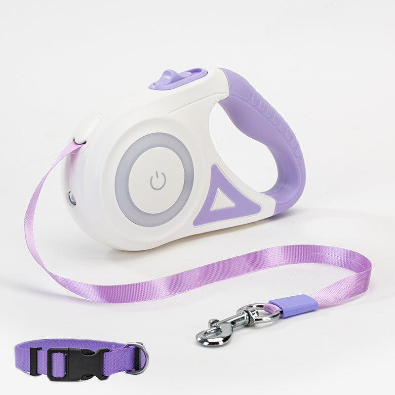 Dog Leash Retractable Leash And Dog Collar Spotlight Automatic Pet Dog Cat Traction Rope For Small Medium Dogs Pet Product - 95noo5