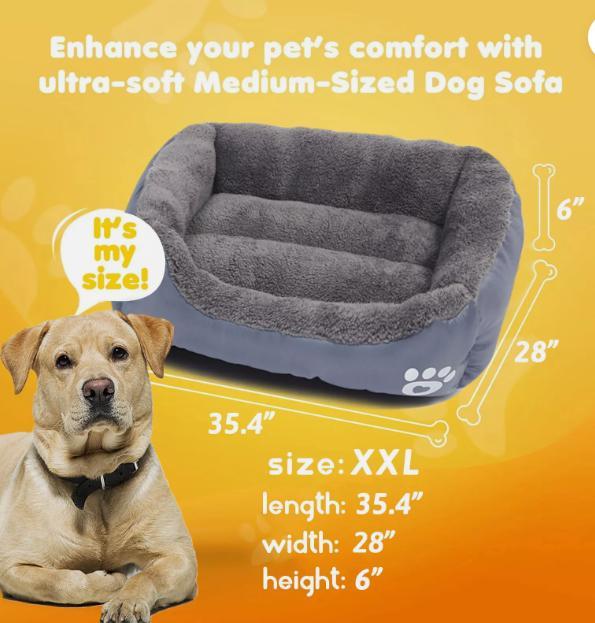 Pet Dog Bed Cat Beds Luxury Soft Washable Puppy Cushion Warm Pet Basket- 90 70CM - 95noo5