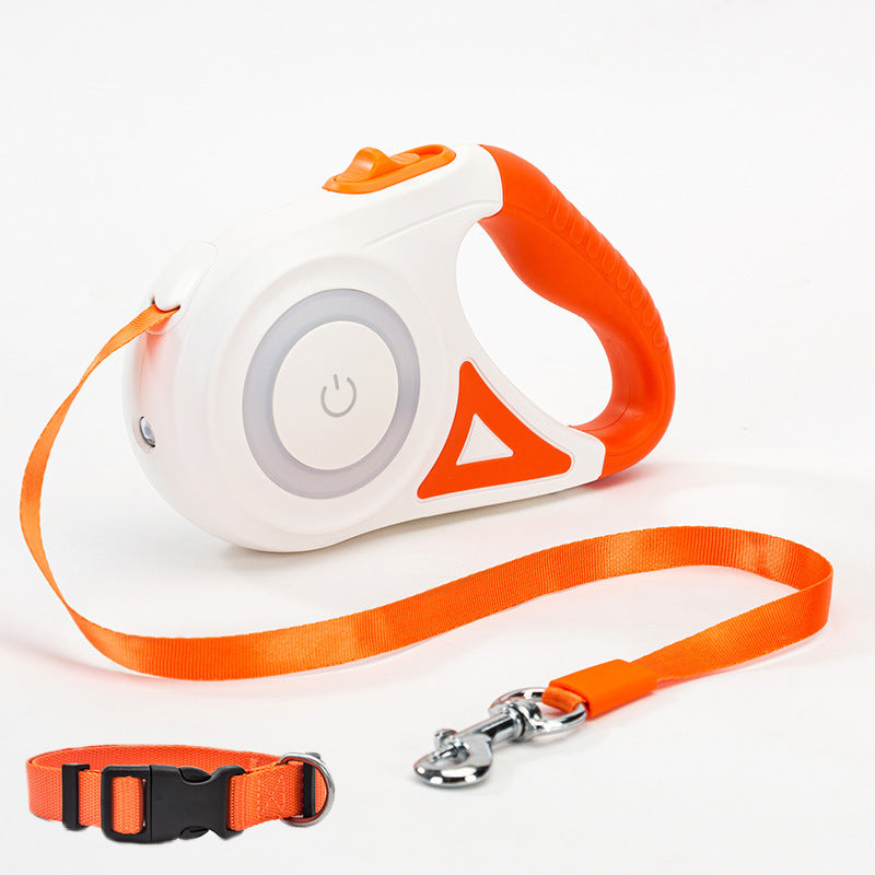 Dog Leash Retractable Leash And Dog Collar Spotlight Automatic Pet Dog Cat Traction Rope For Small Medium Dogs Pet Product - 95noo5