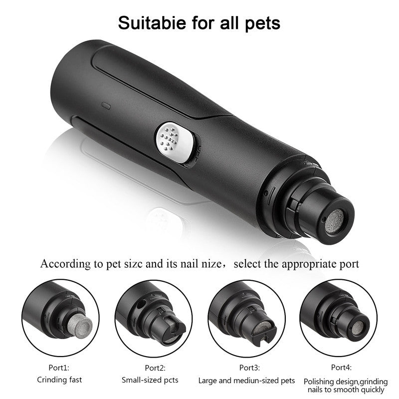 USB Rechargeable Pet Nail Grinder – Quiet Electric Dog & Cat Clipper - 95noo5