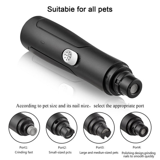 USB Rechargeable Pet Nail Grinder – Quiet Electric Dog & Cat Clipper - 95noo5