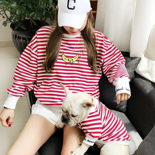 Adult pet striped parent-child outfit - 95noo5