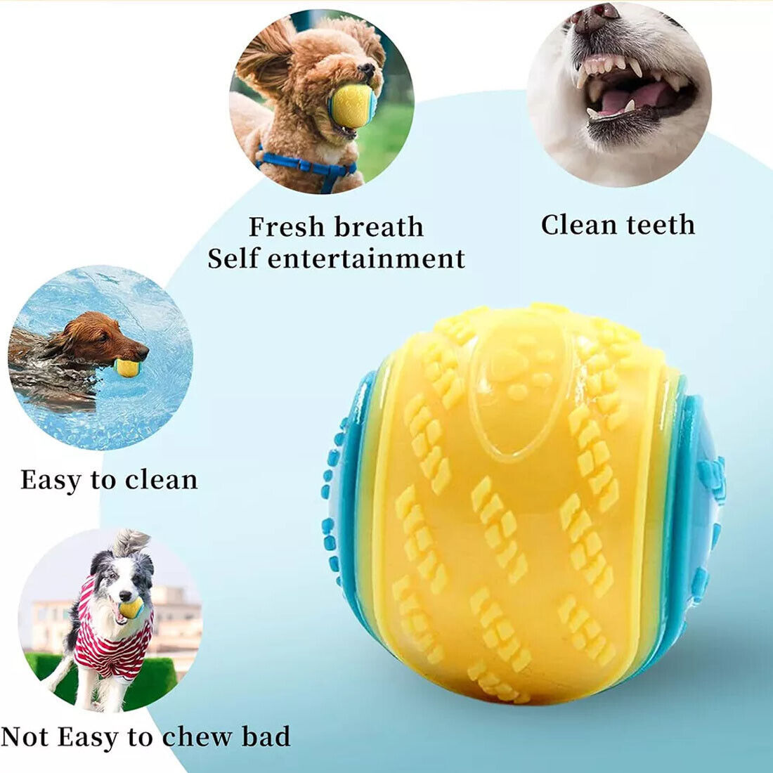 Scooby-Doo Durable Squeaky Set Of 8 Dog Balls For Teeth Cleaning Interactive UK - 95noo5