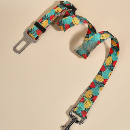 New Printed Pet Car Seat Belt Dog Hand Holding Rope Nylon Car Pet Supplies - 95noo5