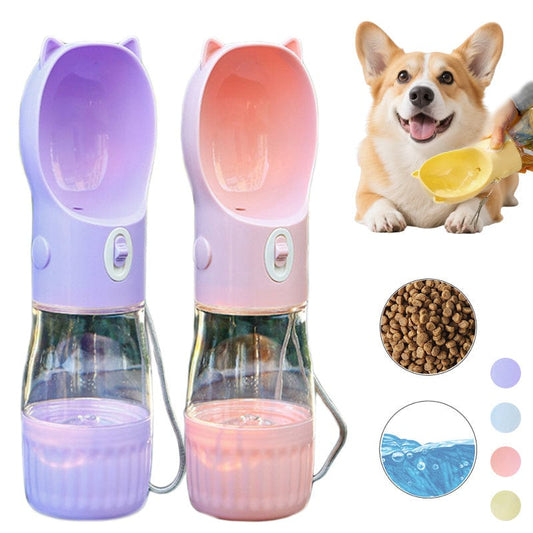 2 In 1 Portable Dog Water Bottle For Small Big Dogs Cat Outdoor - 95noo5