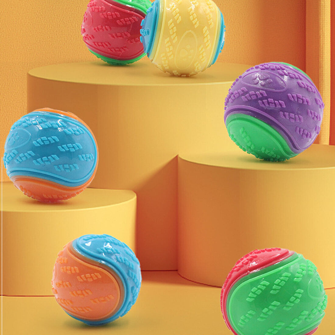 Scooby-Doo Durable Squeaky Set Of 8 Dog Balls For Teeth Cleaning Interactive UK - 95noo5