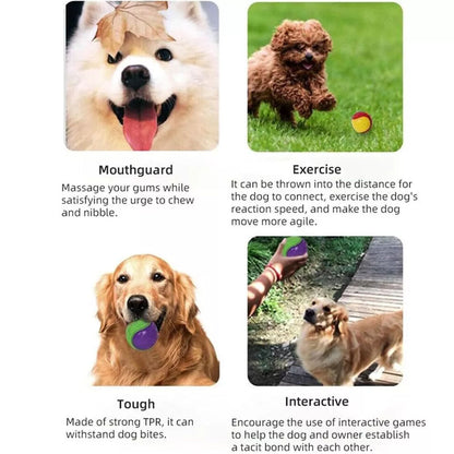 Scooby-Doo Durable Squeaky Set Of 8 Dog Balls For Teeth Cleaning Interactive UK - 95noo5
