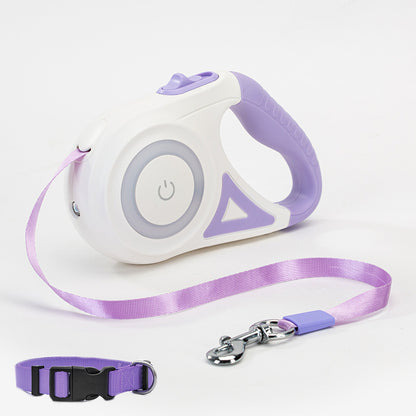 Dog Leash Retractable Leash And Dog Collar Spotlight Automatic Pet Dog Cat Traction Rope For Small Medium Dogs Pet Product - 95noo5