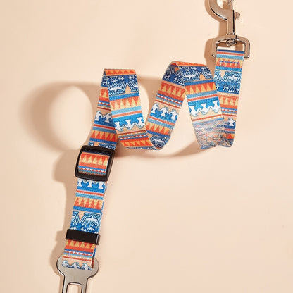 New Printed Pet Car Seat Belt Dog Hand Holding Rope Nylon Car Pet Supplies - 95noo5