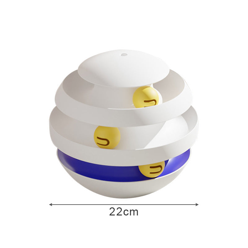 3-Layer Cat Toy Tower – Interactive Turntable with Rolling Balls | Cat Tumbler Training Toy for Kittens & Indoor Cats - 95noo5