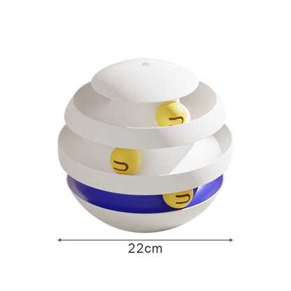 3-Layer Cat Toy Tower – Interactive Turntable with Rolling Balls | Cat Tumbler Training Toy for Kittens & Indoor Cats - 95noo5
