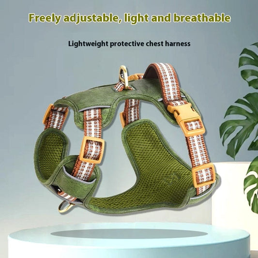 Explosion-proof Reflective Retro Leather Pet Harness - 95noo5