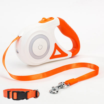 Dog Leash Retractable Leash And Dog Collar Spotlight Automatic Pet Dog Cat Traction Rope For Small Medium Dogs Pet Product - 95noo5
